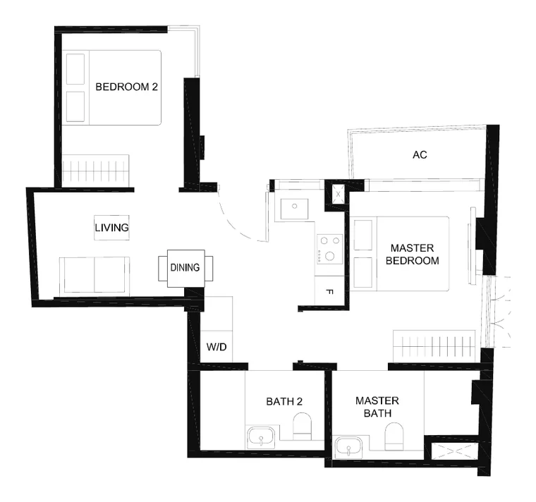 Duet @ Emily floor plan, Type B3 2 Bedroom Garden, 51 sq m / 549 sq ft