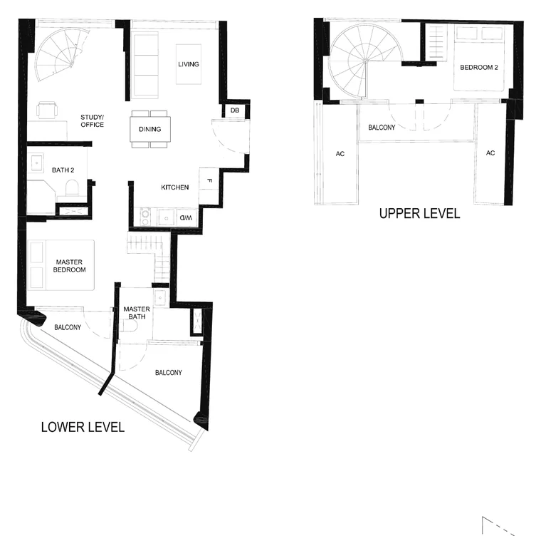 Duet @ Emily floor plan, Type B7 2 Bedroom Loft, 87 sq m / 936 sq ft